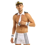 IEFiEL-Lingerie-pour-hommes-tenues-de-la-marine-robe-fantaisie-short-avec-col-capuchon-cravate-poignets