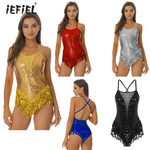 Tenue-de-Pole-Dance-Rave-pour-femmes-combinaisons-paillettes-scintillantes-justaucorps-crois-dans-le-dos-Costume