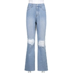 Jean-moulant-bleu-d-chir-pour-femme-Streetwear-pantalon-vas-bas-cloche-taille-haute-Y2k