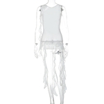 Haut-court-en-maille-pour-femmes-blanc-transparent-dos-nu-v-tements-esth-tiques-Long-gland