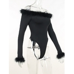 Body-col-bateau-pour-femmes-plumes-Streetwear-moulant-manches-longues-couleur-unie-noir-Sexy-v-tements