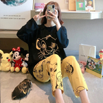 Disney-Ensemble-de-pyjama-mignon-Simba-pour-femme-v-tements-de-nuit-de-loisirs-manches-longues