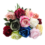 Roses-artificielles-romantiques-8-pi-ces-fausses-fleurs-rouge-et-blanc-pour-f-te-d-coration