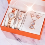 Ensemble-de-montre-de-luxe-pour-femme-bague-collier-boucles-d-oreilles-biscuits-horloge-mode-montre