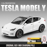 MINI-voiture-de-Simulation-TESLA-mod-le-Y-SUV-1-24-jouet-en-alliage-v-hicules