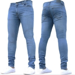 Jean-Slim-en-Denim-pour-Homme-Pantalon-Taille-Haute-avec-Fermeture-clair-Style-D-contract