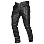 Pantalon-Long-en-Faux-cuir-pour-homme-style-Punk-r-tro-gothique-Slim-d-contract-couleur