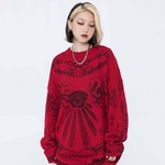 Pull-surdimensionn-Hip-Hop-pour-hommes-et-femmes-Harajuku-cr-ne-Graffiti-r-tro-Vintage-tricot