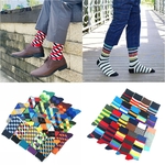 Classique-Vente-Chaude-Hommes-Chaussettes-Casual-Gentleman-Haute-Qualit-Couleur-Puzzle-Heureux-Chaussettes-Robe-De-Soir