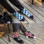 Classique-Vente-Chaude-Hommes-Chaussettes-Casual-Gentleman-Haute-Qualit-Couleur-Puzzle-Heureux-Chaussettes-Robe-De-Soir