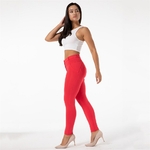 Jegging-slim-rouge-en-coton-pour-femme-collant-de-Jegging-d-entra-nement-taille-moyenne-pantalon