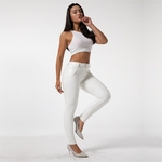 Leggings-en-Faux-cuir-pour-femmes-doubl-s-en-molleton-blanc-tenue-chaude-Push-Up-couleur