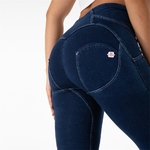 Melody-legging-taille-haute-extensible-4-boutons-bleu-fonc-Push-Up-en-Denim-Leggings-Sexy-pour