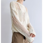 Pull-manches-longues-avec-trous-Style-cor-en-Sexy-ourlet-asym-trique-ample-ajour-fin-tricot