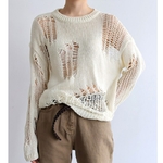 Pull-manches-longues-avec-trous-Style-cor-en-Sexy-ourlet-asym-trique-ample-ajour-fin-tricot