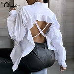 Celmia-chemisiers-volants-et-dos-nu-pour-femmes-Sexy-l-gant-manches-longues-boutons-revers-ajour