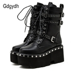 Gdgydh-bottes-de-moto-pour-femmes-chaussures-de-printemps-bout-rond-plateforme-paisse-talons-hauts-Style