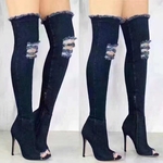 Bottes-en-jean-talons-hauts-et-bout-ouvert-pour-femme-bottes-serr-es-au-dessus-du