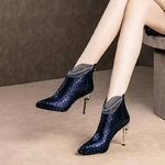Bottines-en-cuir-gaufr-motif-paon-pour-femme-chaussures-d-hiver-bleues-talon-plaqu-strass-2021