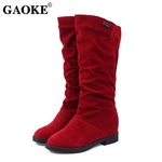 GAOKE-bottes-en-caoutchouc-talons-bas-pour-femme-chaussures-chaudes-collection-automne-hiver-2019