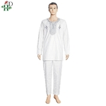 H-D-ensemble-2-pi-ces-pour-hommes-riche-africain-Dashiki-Bazin-chemise-manches-longues-et