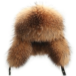ZDFURS-Winter-Men-s-100-Real-Silver-Fox-Fur-Bomber-Hat-Raccoon-Fur-Ushanka-Cap-Trapper