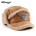 Casquette-d-hiver-en-cuir-de-haute-qualit-pour-hommes-chapeau-en-laine-d-agneau-chaud