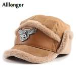 Casquette-d-hiver-en-cuir-de-haute-qualit-pour-hommes-chapeau-en-laine-d-agneau-chaud