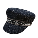 Chapeau-plat-pour-femmes-style-militaire-avec-des-strass-et-des-perles-couleur-unie-pour-jeunes