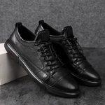 Baskets-classiques-blanches-pour-hommes-chaussures-d-contract-es-lacets-en-cuir-v-ritable-plates-mode