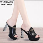 Mules-sexy-en-cuir-talons-hauts-pour-femme-sabots-noirs-plateforme-et-bout-ouvert-sandales-Emal