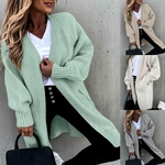 Manteau-de-pull-manches-longues-pour-la-maison-poche-longue-couleur-unie-automne-et-hiver