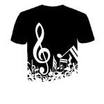 T-shirt-manches-courtes-Homme-femme-estival-et-d-contract-avec-Notes-de-musique-imprim-es