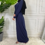 Robe-Hijab-pour-Femmes-Musulmanes-Tenue-Assortie-Moyen-Orient-Duba-Abaya-Turquie-Kaftan-V-tements-Islamiques