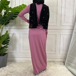 Robe-Hijab-pour-Femmes-Musulmanes-Tenue-Assortie-Moyen-Orient-Duba-Abaya-Turquie-Kaftan-V-tements-Islamiques