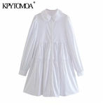 KPYTOMOA-Mini-robe-pliss-e-Vintage-manches-longues-et-boutons-pour-femme-v-tement-doux-et