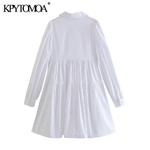 KPYTOMOA-Mini-robe-pliss-e-Vintage-manches-longues-et-boutons-pour-femme-v-tement-doux-et