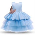 Robe-de-bapt-me-gros-n-ud-pour-petites-filles-Tutu-pelucheux-pour-f-te-d