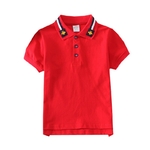 Polo-manches-courtes-unisexe-Haut-col-la-mode-2-16-ans