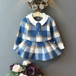 Pull-tricot-chaud-pour-enfant-fille-ensemble-deux-pi-ces-chemise-et-jupe-mode-cor-enne