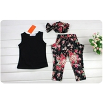 t-chaud-enfants-filles-v-tements-sans-manches-noir-gilet-fleurs-pantalon-charpe-enfants-mode