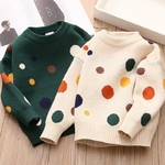 Pull-tricot-pois-color-s-pour-enfants-pull-over-col-rond-pour-b-b-s-filles