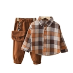 Ensemble-de-V-tements-en-Coton-pour-Enfant-2-Pi-ces-Chemise-Carreaux-avec-Pantalon-Tenue