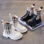 Bottes-Chelsea-en-cuir-PU-pour-fille-chaussures-de-neige-d-contract-es-carreaux-la-mode