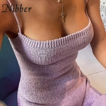 Nibber-Robe-longue-tricot-e-bretelles-de-couleur-unie-pour-femme-tenue-de-ville-d-contract