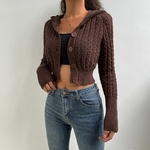 Darlingaga-Cardigan-court-capuche-pour-femme-Vintage-mode-marron-Crochet-boutons-pull-ajour-solide-veste-de