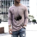 T-shirt-manches-longues-pour-homme-imprim-Poker-Slim-grande-taille-mode-automne-2021