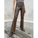 Pantalon-vas-en-cuir-PU-pour-femmes-d-contract-couleur-unie-fermeture-clair-noir-marron-nouvelle