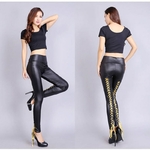 Legging-de-motard-Sexy-en-Faux-cuir-pour-femme-lastique-et-extensible-taille-haute-collection-automne