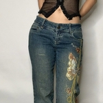 Jean-Denim-r-tro-imprim-papillon-Y2K-taille-basse-Grunge-Vintage-pantalon-Cargo-f-erique-Harajuku